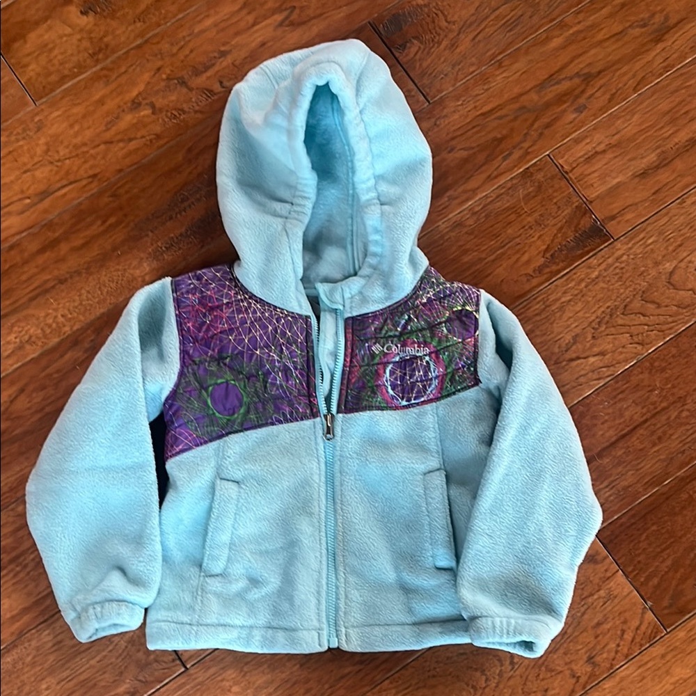 Columbia Kids' Light Blue and Purple Fleece Hoodie
